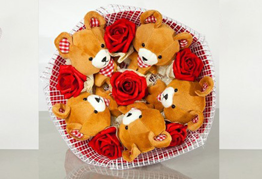 Букет из плюшевых мишек 43