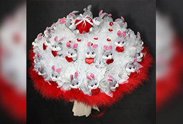 Букет из плюшевых зайчат 4