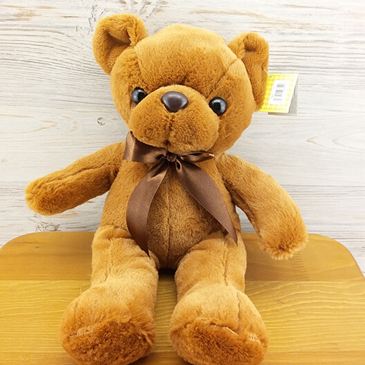 Мишка с коричневым бантом (24 см)